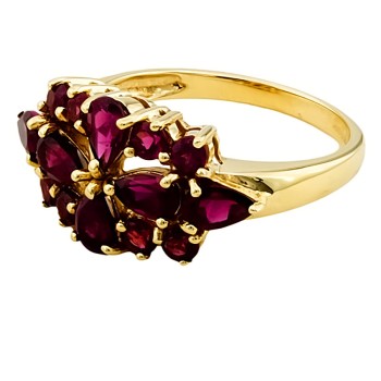 9ct Gold Pink Tourmaline Cluster Ring size N